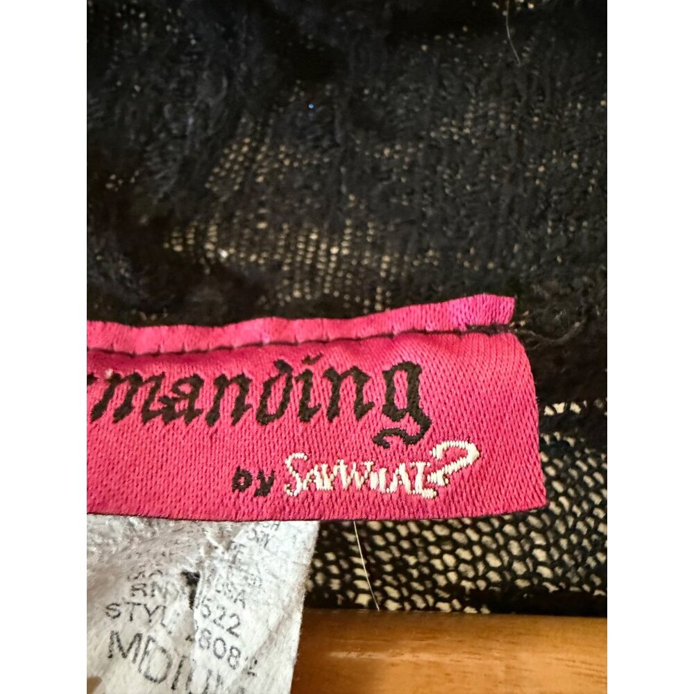 Demanding by Say What? Knit Cardigan Womens Size Medium Black Open Front Sweater - Picture 6 of 6